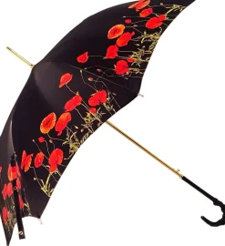 Black and Red - Poppies Umbrella