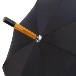 Black Umbrella with Chestnut Handle