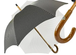 Black&White umbrella with Malacca Wood hand-curved