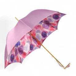 Blushing Elegance: Pink Umbrella with Delicate Floral Accents