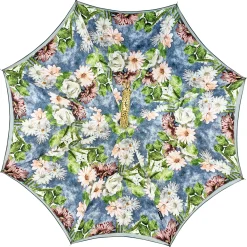 Bright gradient green with floral design