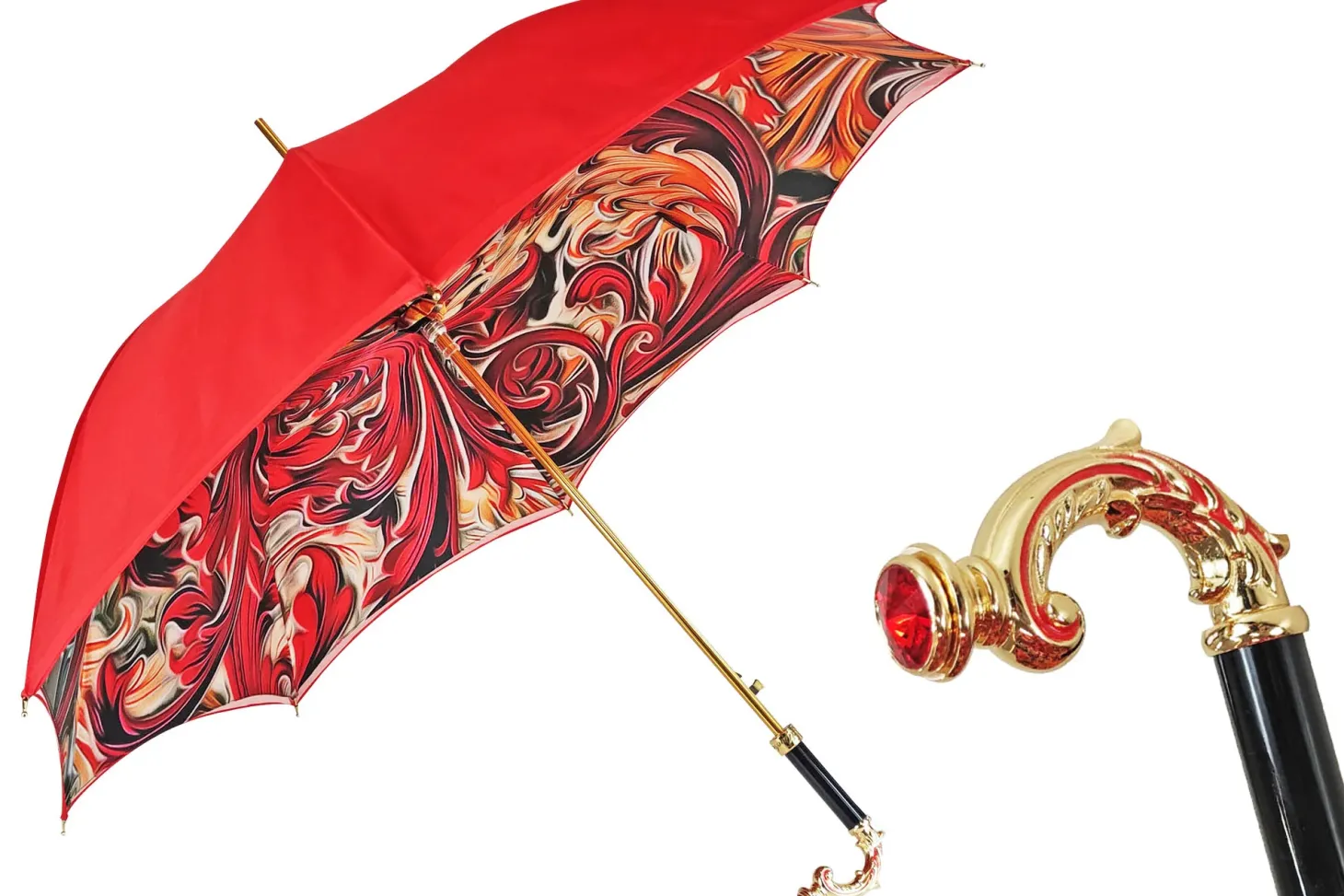 Bright red umbrella