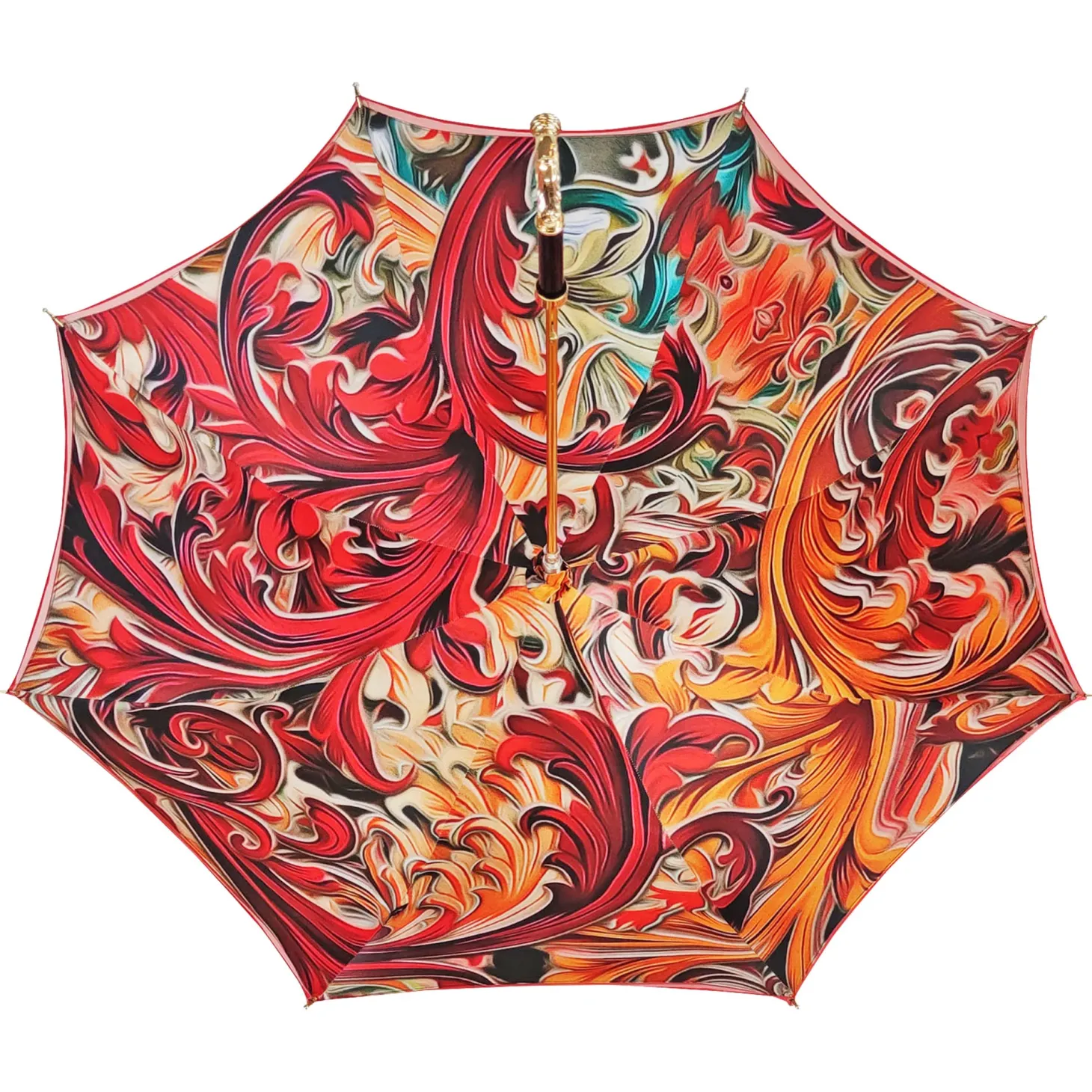 Bright red umbrella
