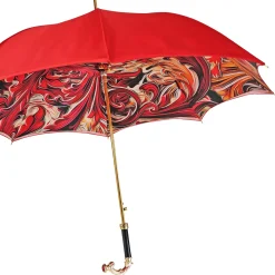 Bright red umbrella