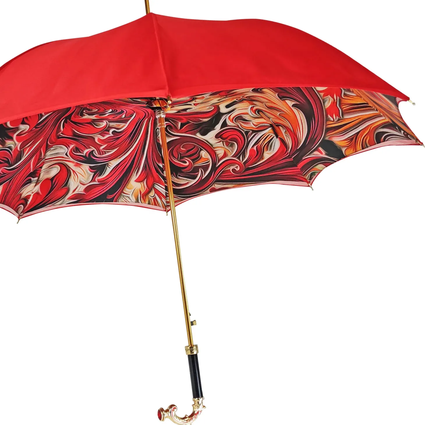 Bright red umbrella