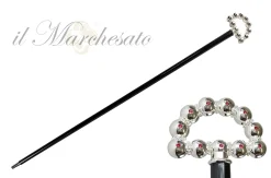 bright walking stick with spheres and crystals