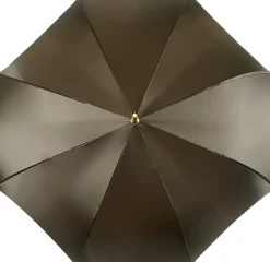 Brown Umbrella With Rhombus Pattern Inside