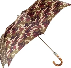 Camouflage Umbrella Folding With Bamboo Handle