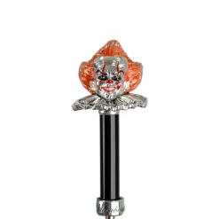 Carnival of Shadows: Grey Umbrella with Intricate Clown Handle