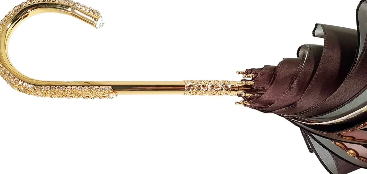 Charming Double Cloth Woman's Umbrella Exclusive Design by il Marchesa