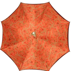 Chic Companion: Red Umbrella with Gold Chihuahua Handle