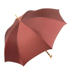 Chic Companion: Red Umbrella with Gold Chihuahua Handle