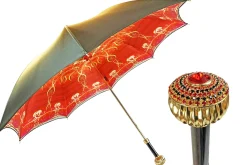 Cream and red umbrella with exclusive design