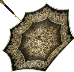 Creamy Leopard Print Umbrella, Double Cloth
