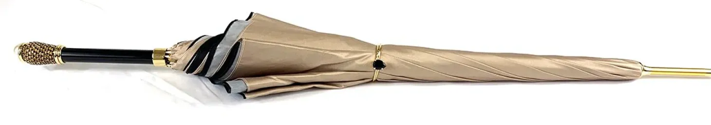 Creamy Leopard Print Umbrella, Double Cloth
