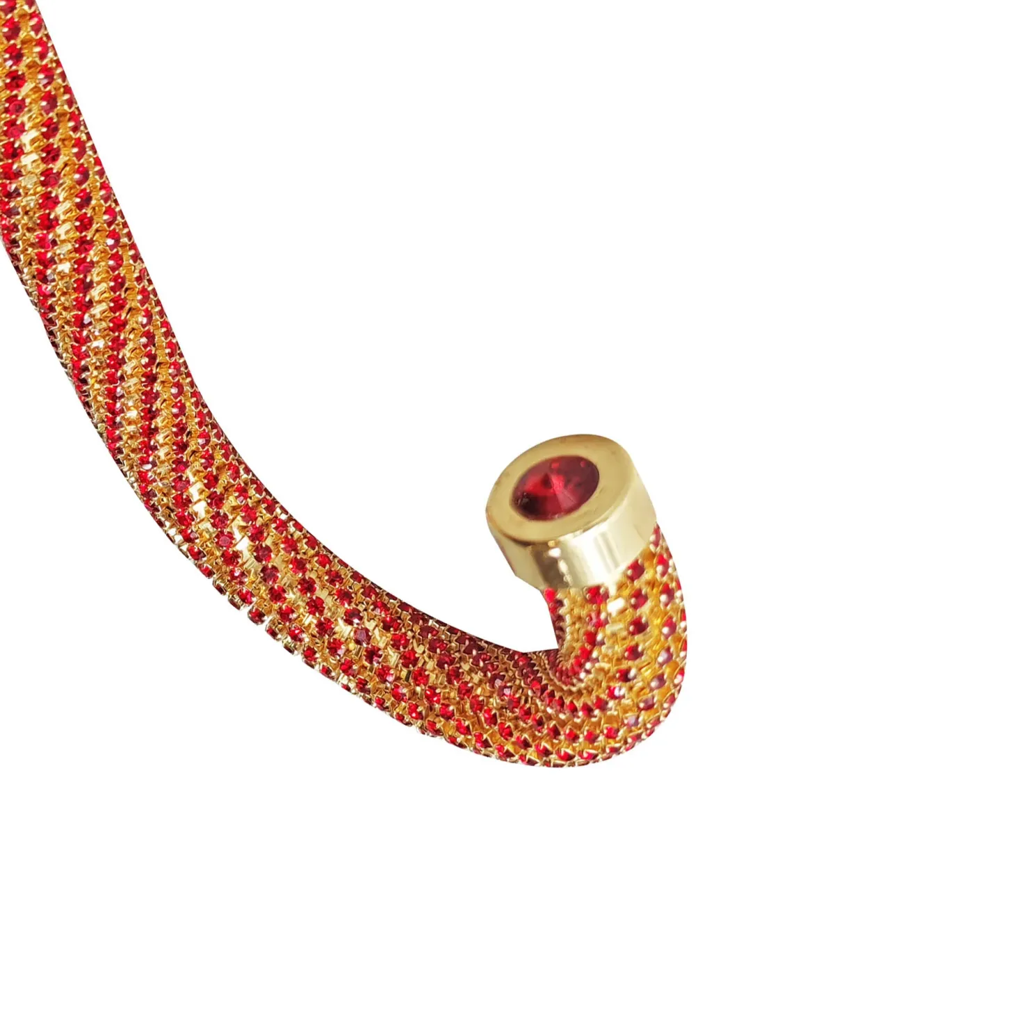 Crook Walking Cane Encrusted with Siam crystals