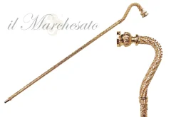 Crook Walking Cane Encrusted with white crystals