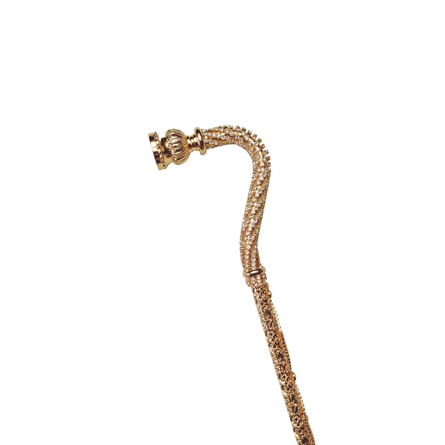 Crook Walking Cane Encrusted with white crystals