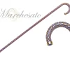 Crook Walking Cane Encrusted with Sapphire crystals