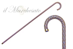 Crook Walking Cane Encrusted with Sapphire crystals