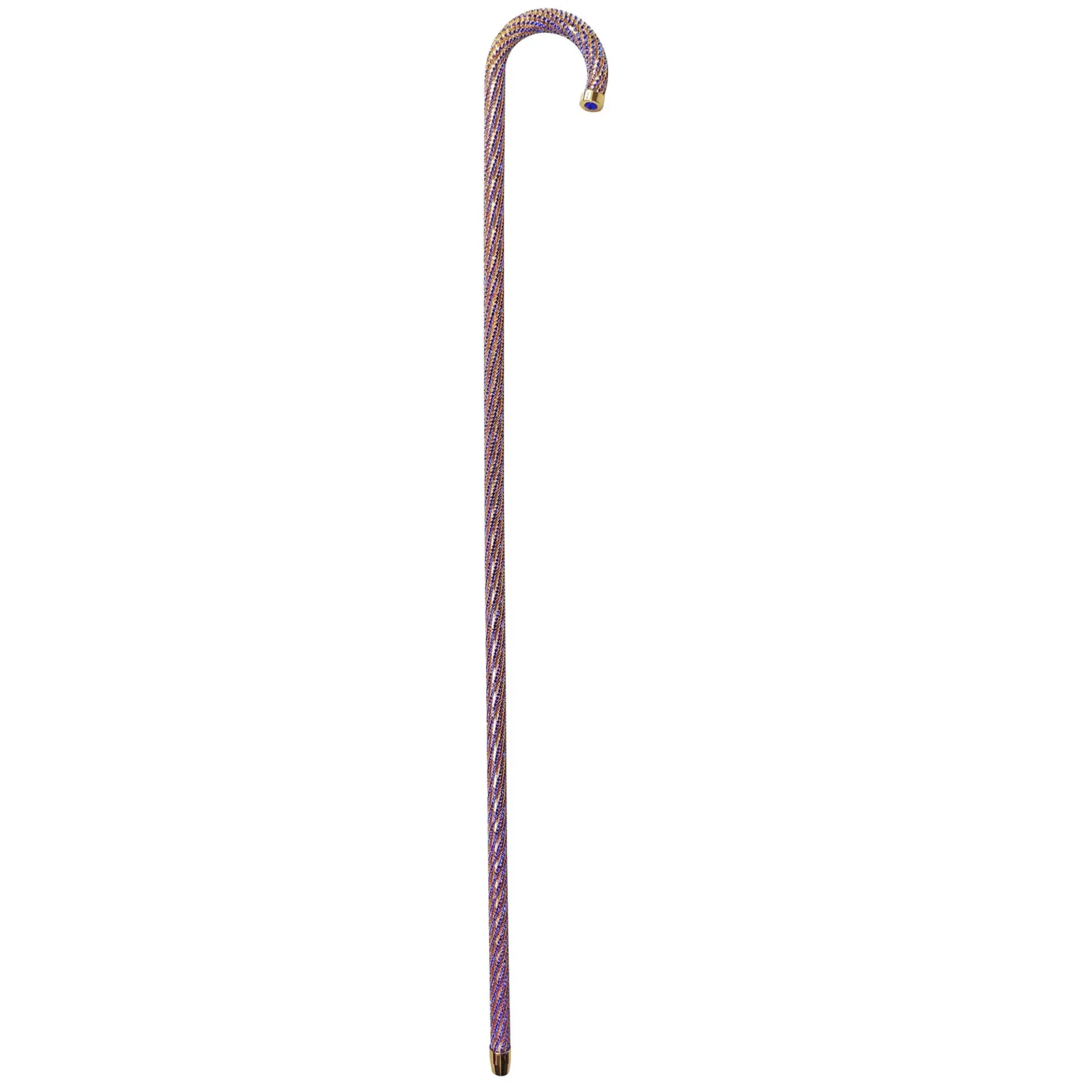 Crook Walking Cane Encrusted with Sapphire crystals