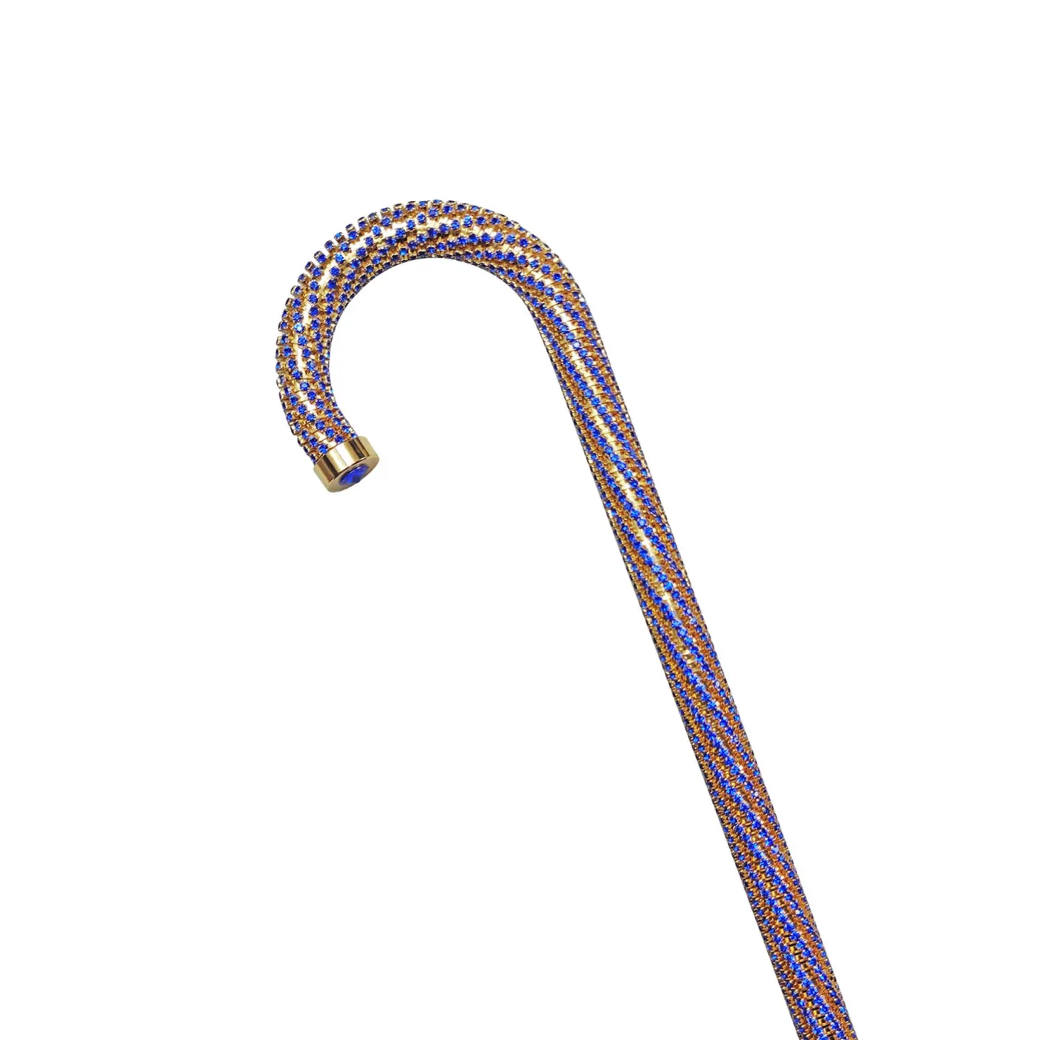 Crook Walking Cane Encrusted with Sapphire crystals