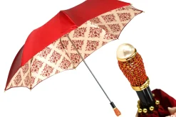 Damask Splendor: Exclusive Umbrella with Damask Design in Amaranth Col