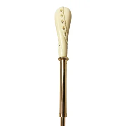 Dark green umbrella with roses and cream knob