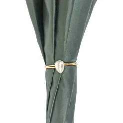 Dark green umbrella with roses and cream knob