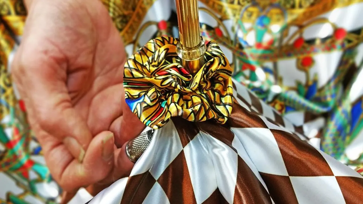 Double Canopy Ladies Umbrella - Designed By " il Marchesato" Egyptian style