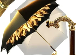 Double Cloth Gold Shaded Dahlia Umbrella