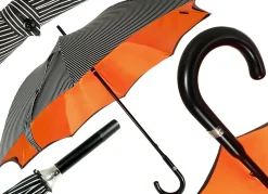 Double Cloth Men's Black Striped Umbrella