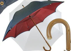 Double Cloth Men's Umbrella - Blue navy with dots Design