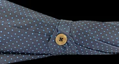Double Cloth Men's Umbrella - Blue navy with dots Design