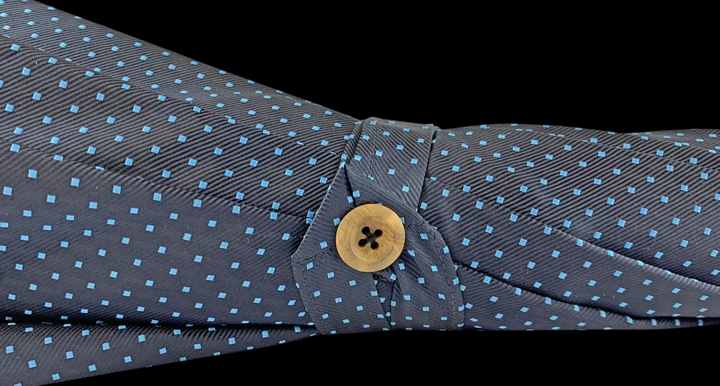Double Cloth Men's Umbrella - Blue navy with dots Design