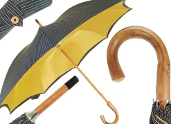 Double Cloth Men's Umbrella - Multicolored Striped Design