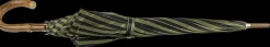 Double Cloth Men's Umbrella - Dark green striped Design