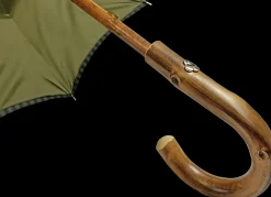 Double Cloth Men's Umbrella - Dark green striped Design