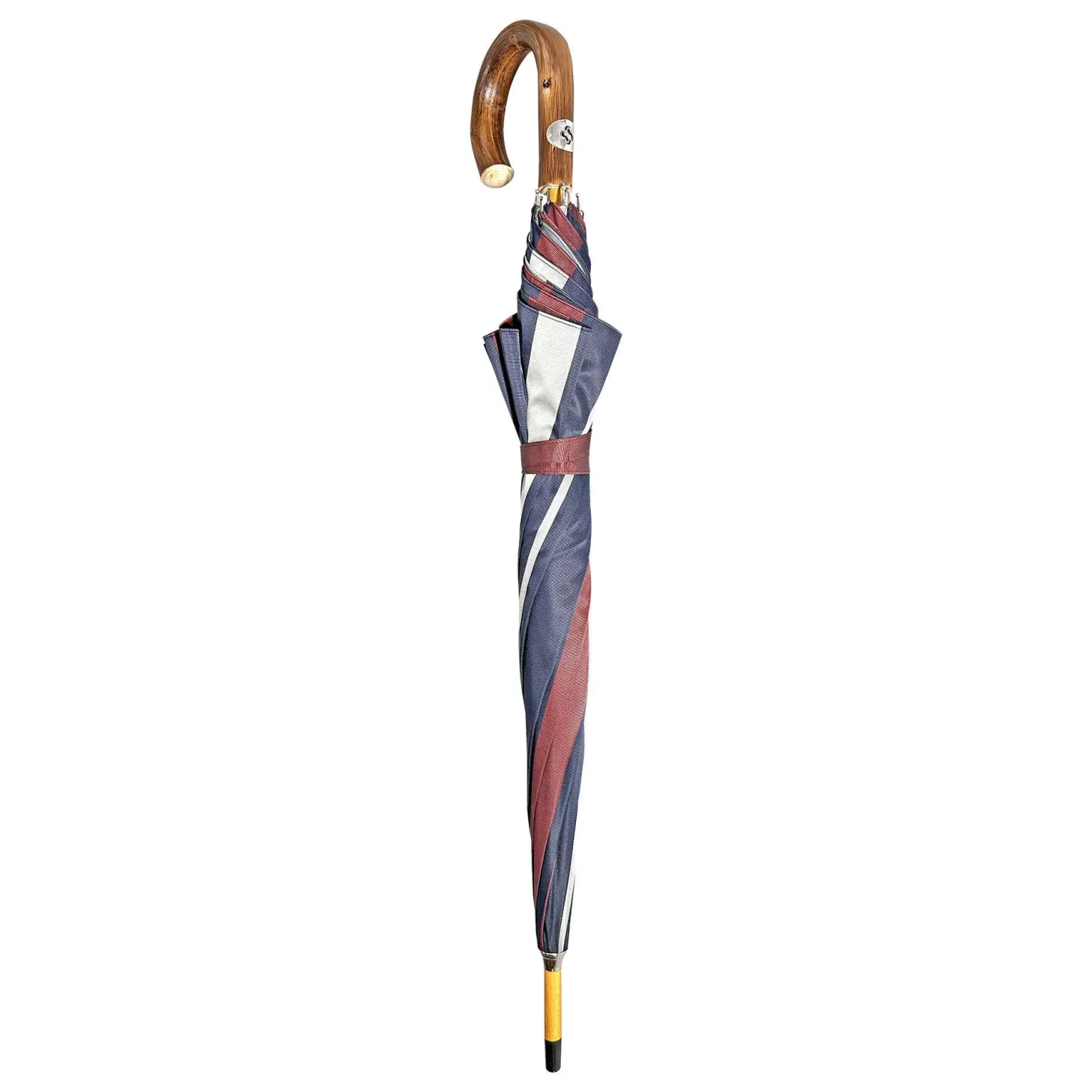 Double Cloth Men's Umbrella - Grey and Striped Design