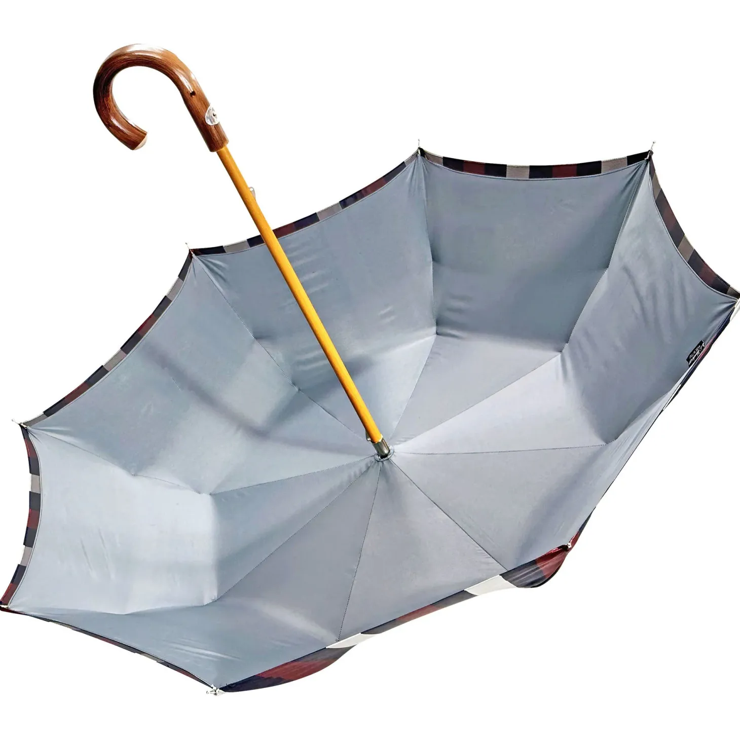 Double Cloth Men's Umbrella - Grey and Striped Design