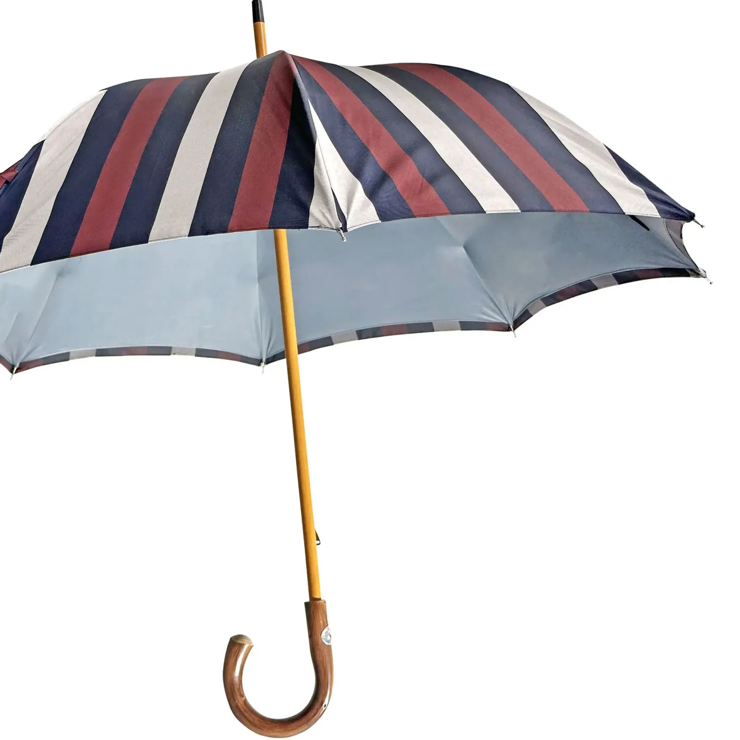 Double Cloth Men's Umbrella - Grey and Striped Design
