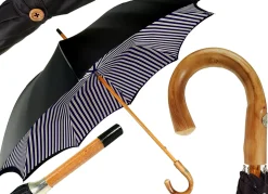 Double Cloth Men's Umbrella - Blue Striped Design