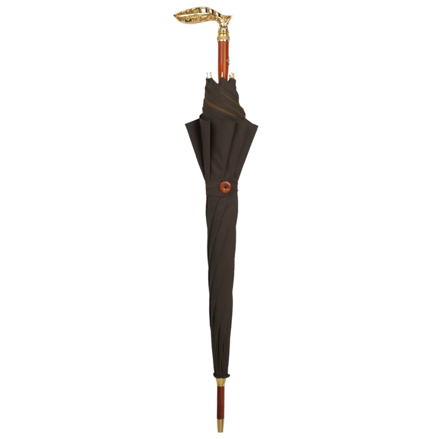 Double Cloth Men's Umbrella - 24K Goldplated handle