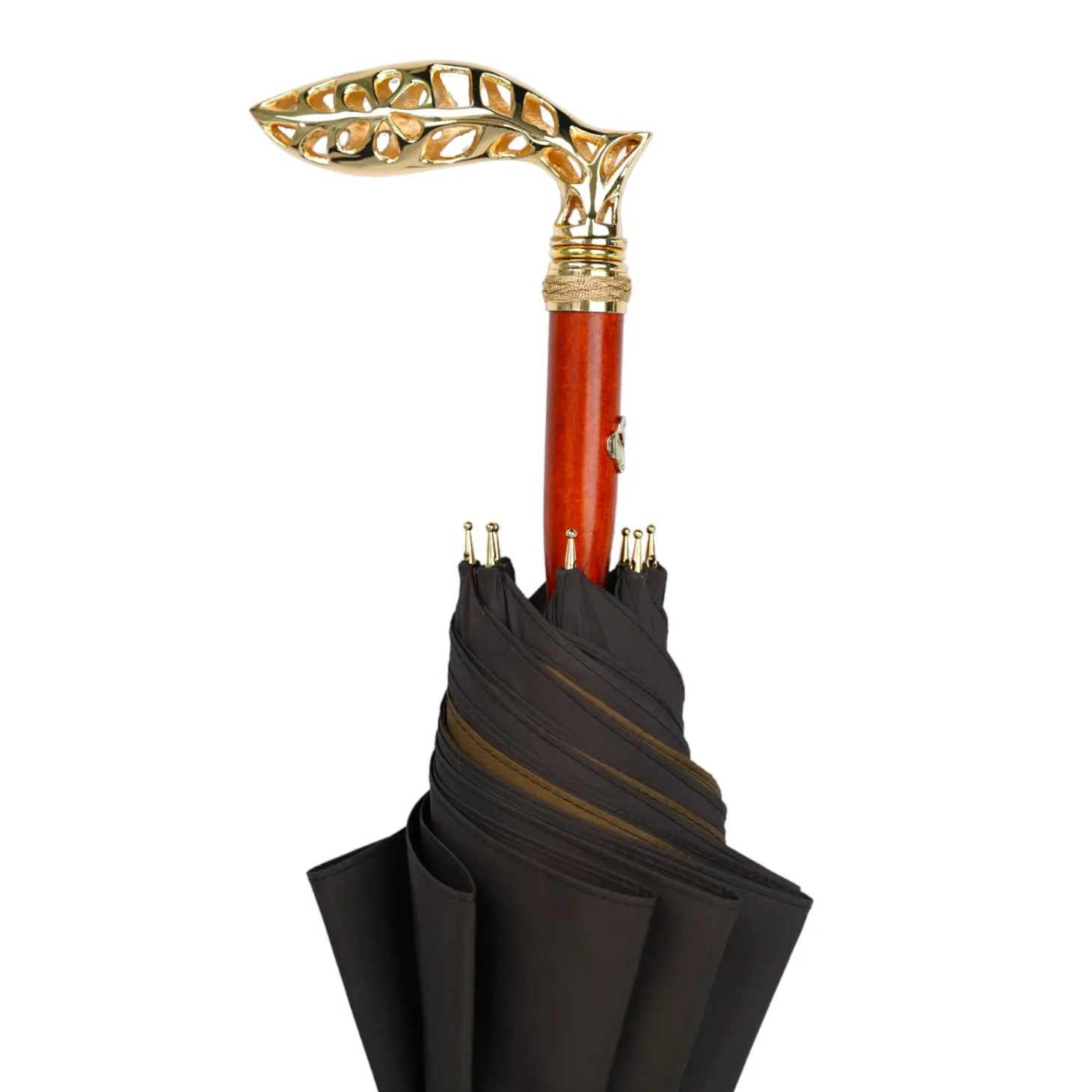 Double Cloth Men's Umbrella - 24K Goldplated handle