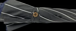 Double Cloth Men's Umbrella - Grey and blu Striped Design