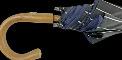 Double Cloth Men's Umbrella - Grey and blu Striped Design