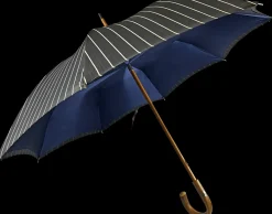 Double Cloth Men's Umbrella - Grey and blu Striped Design