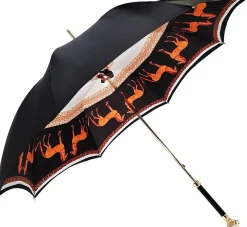 Double Cloth Women's Umbrella with Printed Horses Design