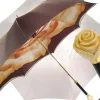 Double Cloth Women's Umbrella with Printed Rose Design