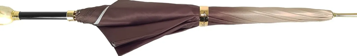 Double Cloth Women's Umbrella with Printed Rose Design